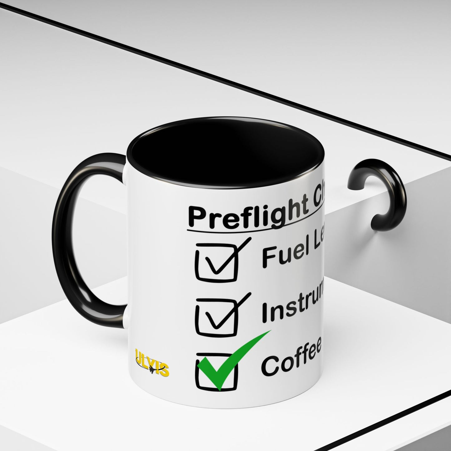 Preflight Checklist Accent Mug 11oz (black)