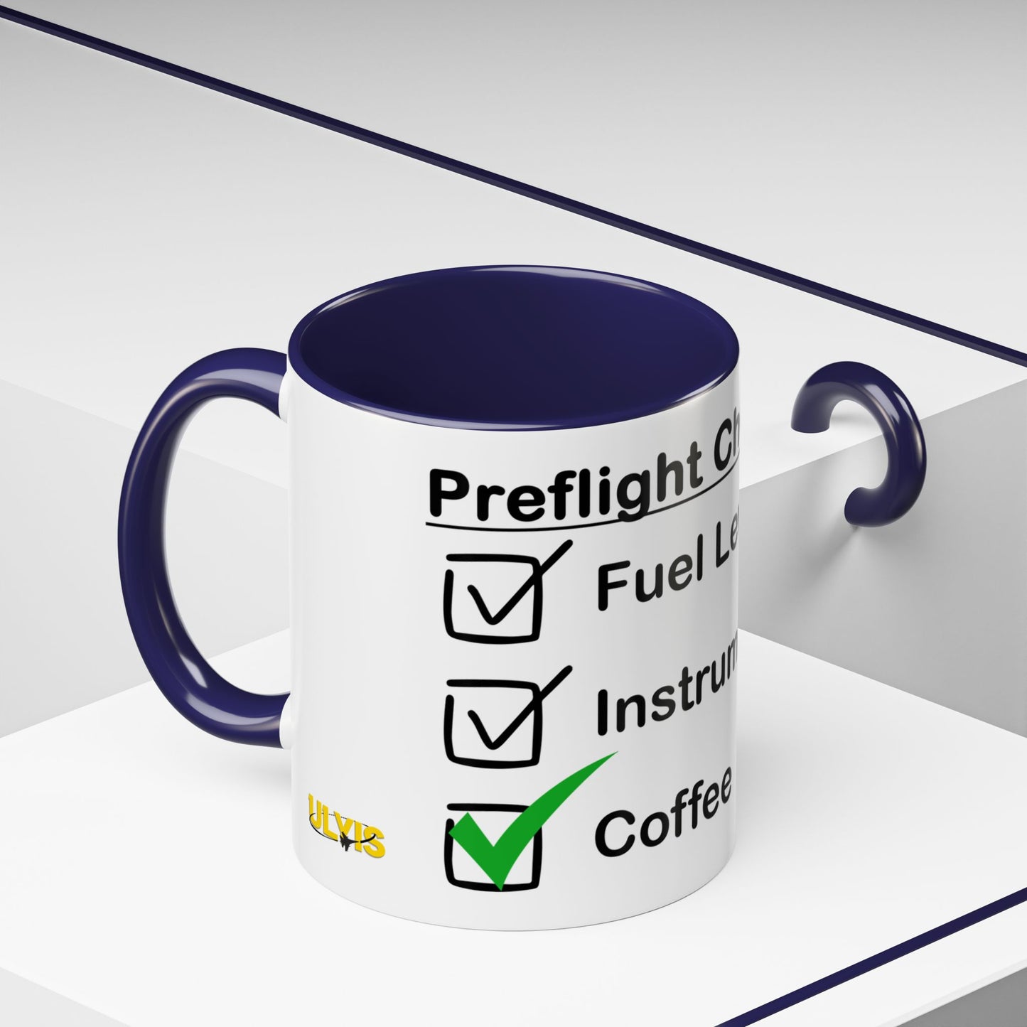 Preflight Checklist Accent Mug 11oz Navy