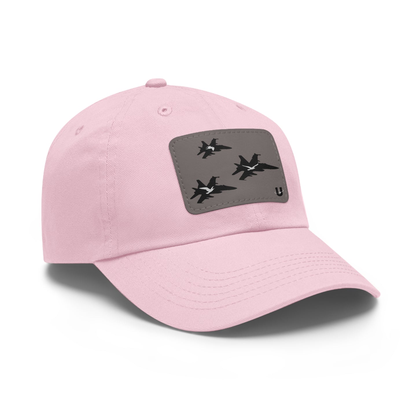 Birds of Prey dad hat pink with grey leather patch