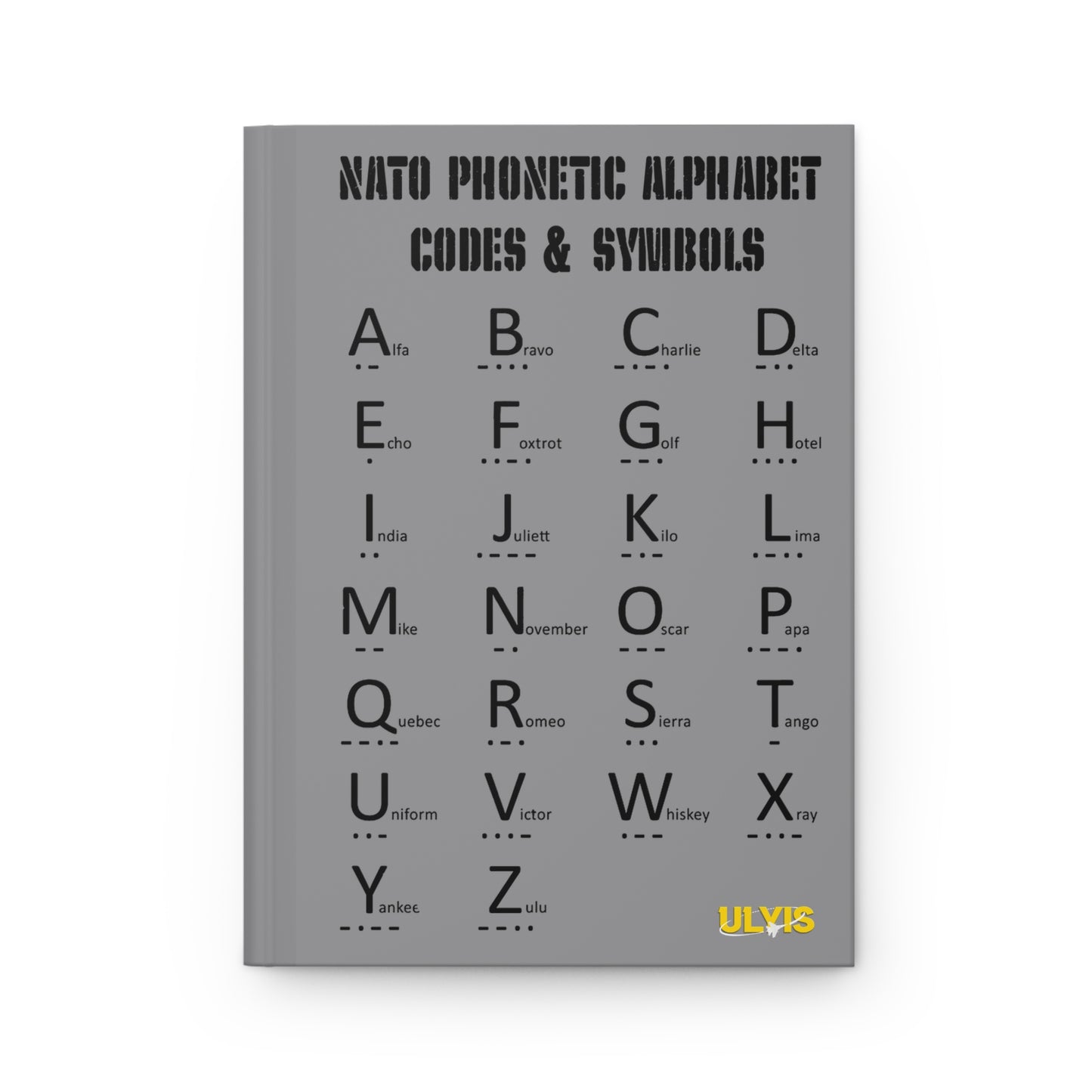 NATO Phonetic Alphabet hardcover matte journal (Front)