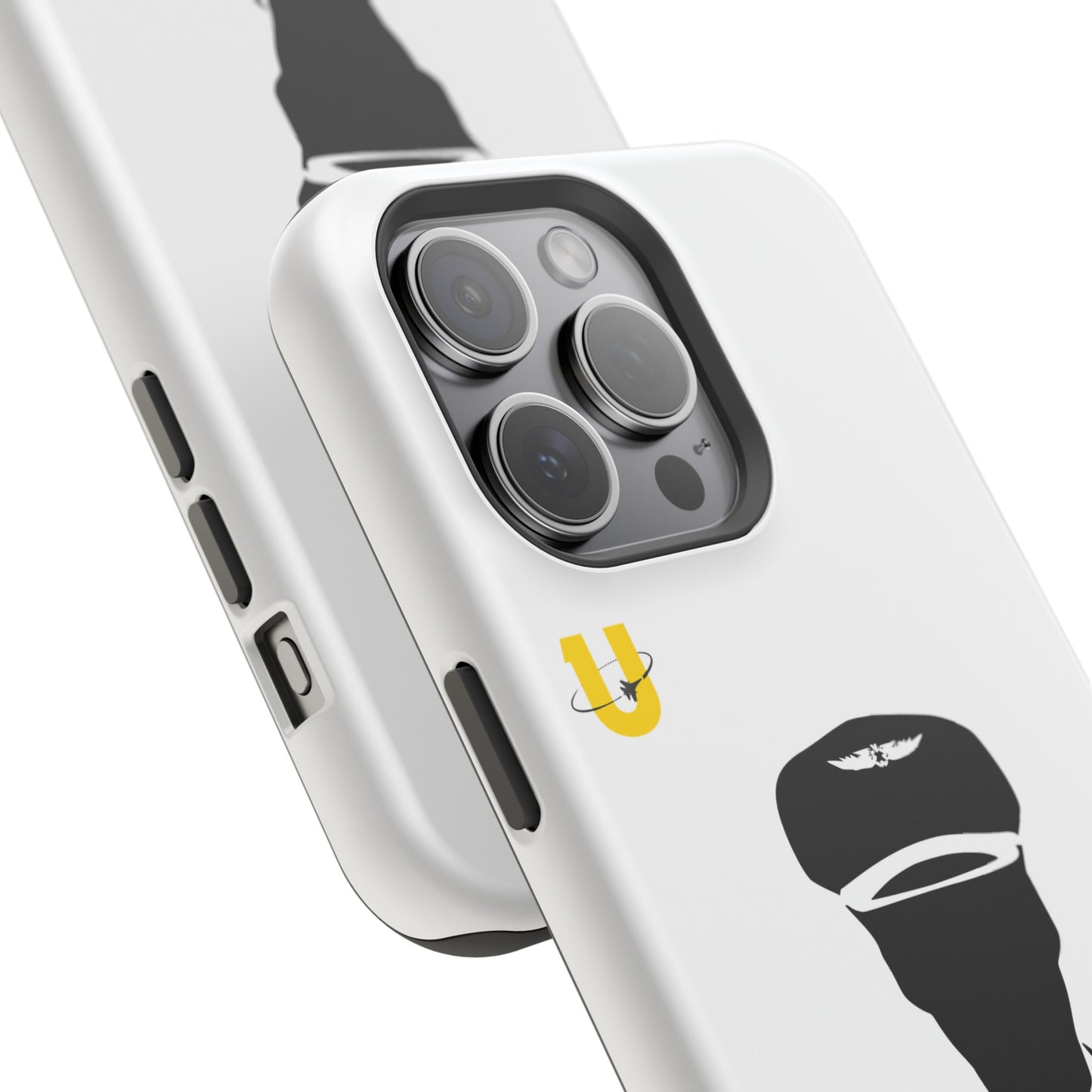 iPhone 15 Pro Max white Aviation Aspirations iPhone Magsafe compatible case close up 1