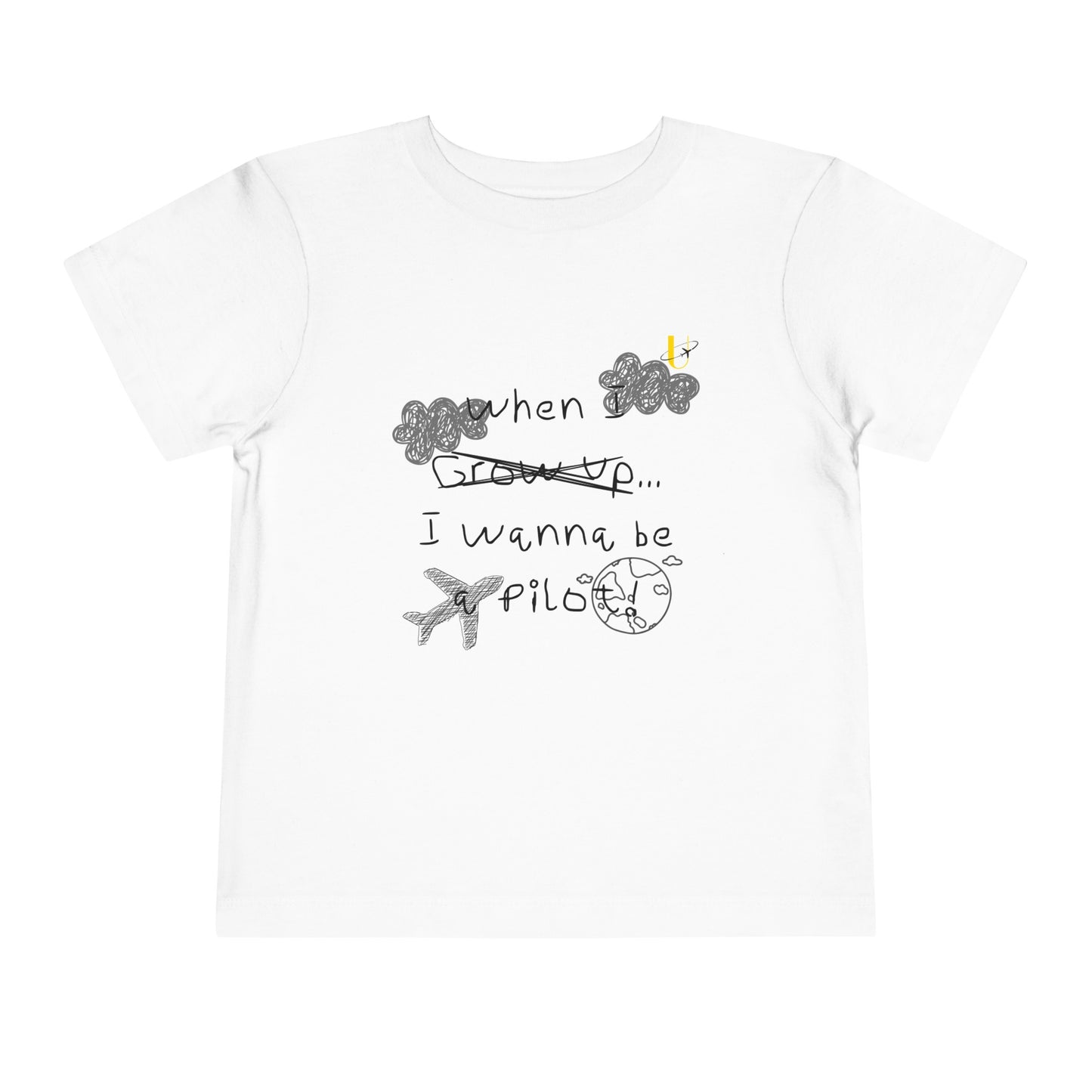 White When I grow up toddler shirt (Front)