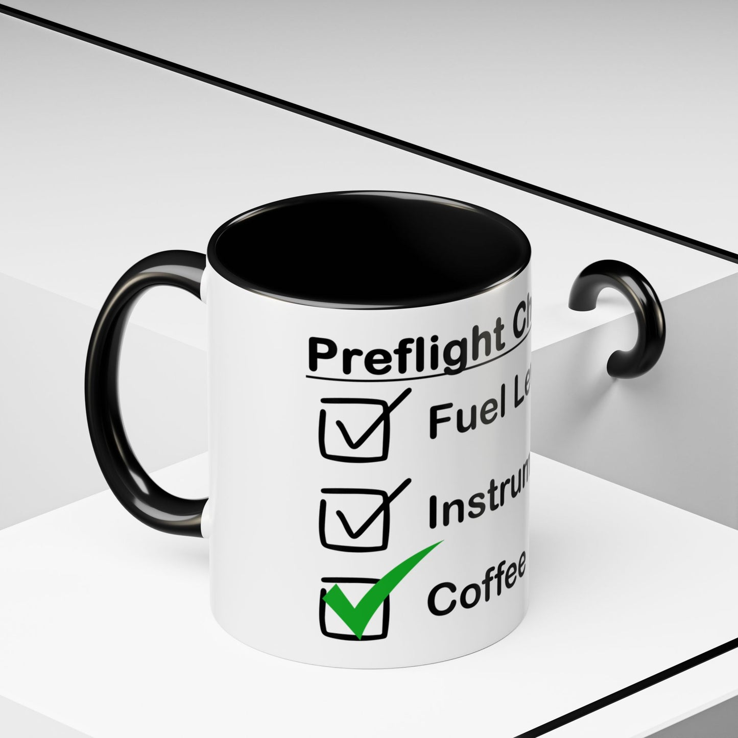 Preflight Checklist Accent Coffee Mug