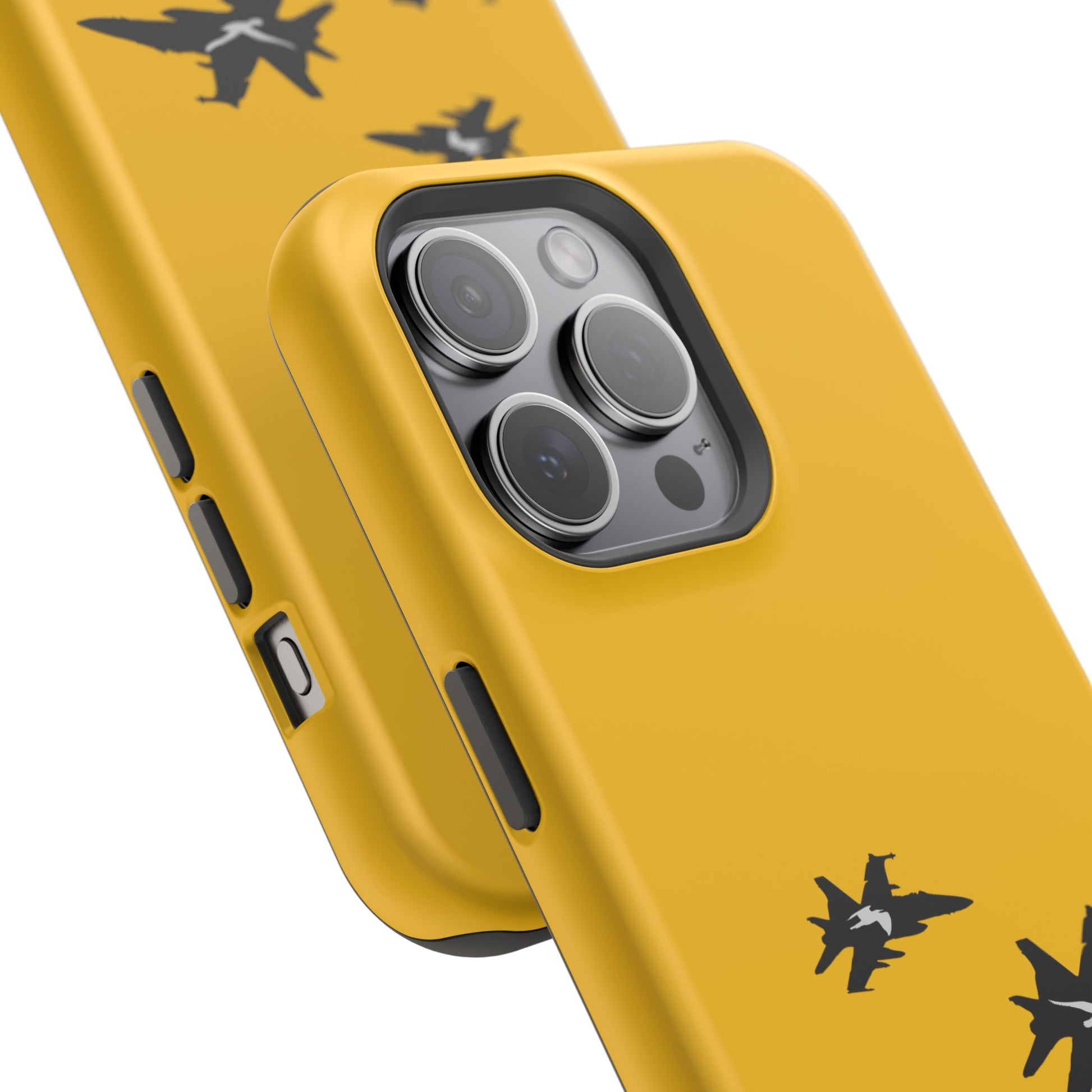 iPhone 15 Pro Max yellow Birds of Prey Magsafe compatible iPhone case close up