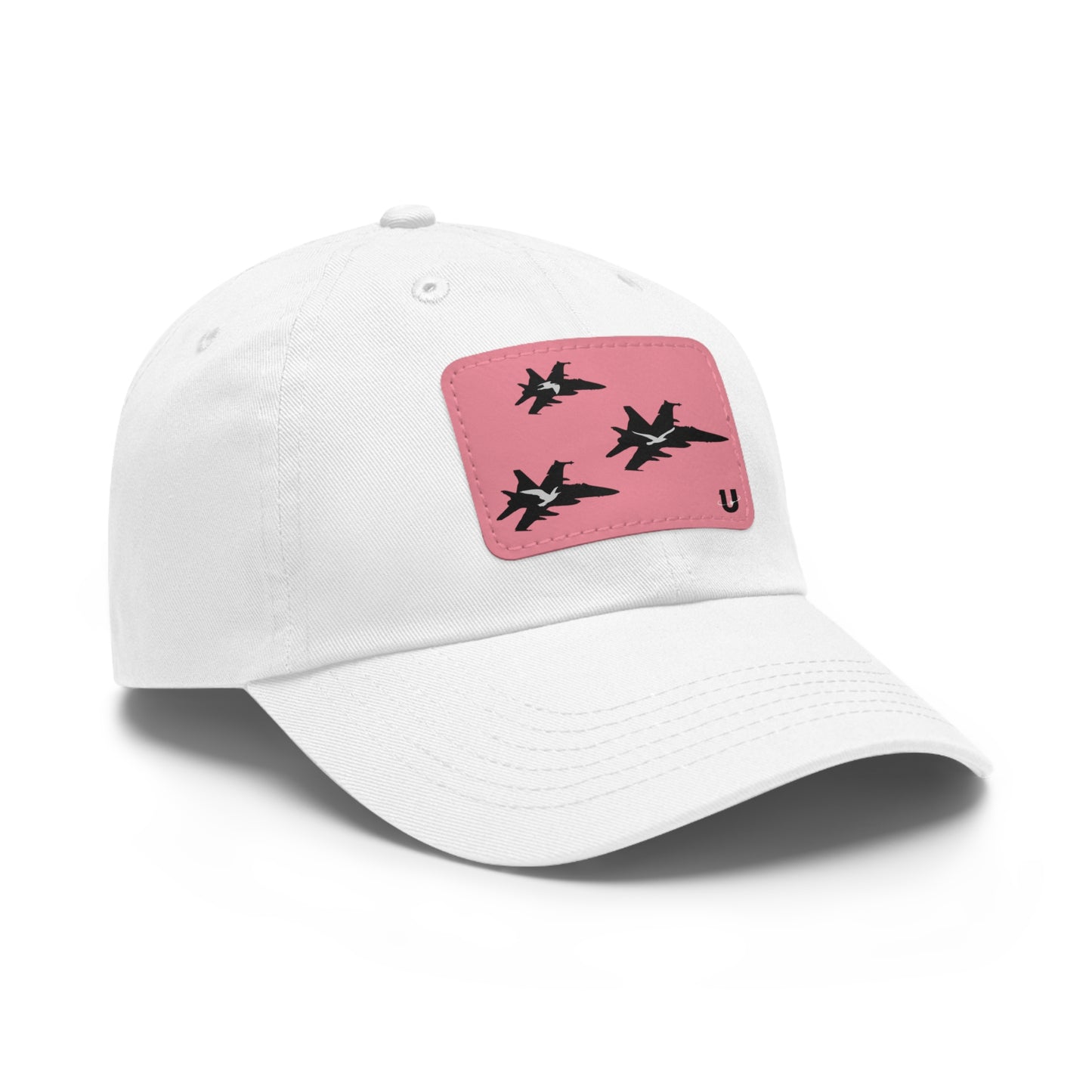 Birds of Prey dad hat white with pink leather patch