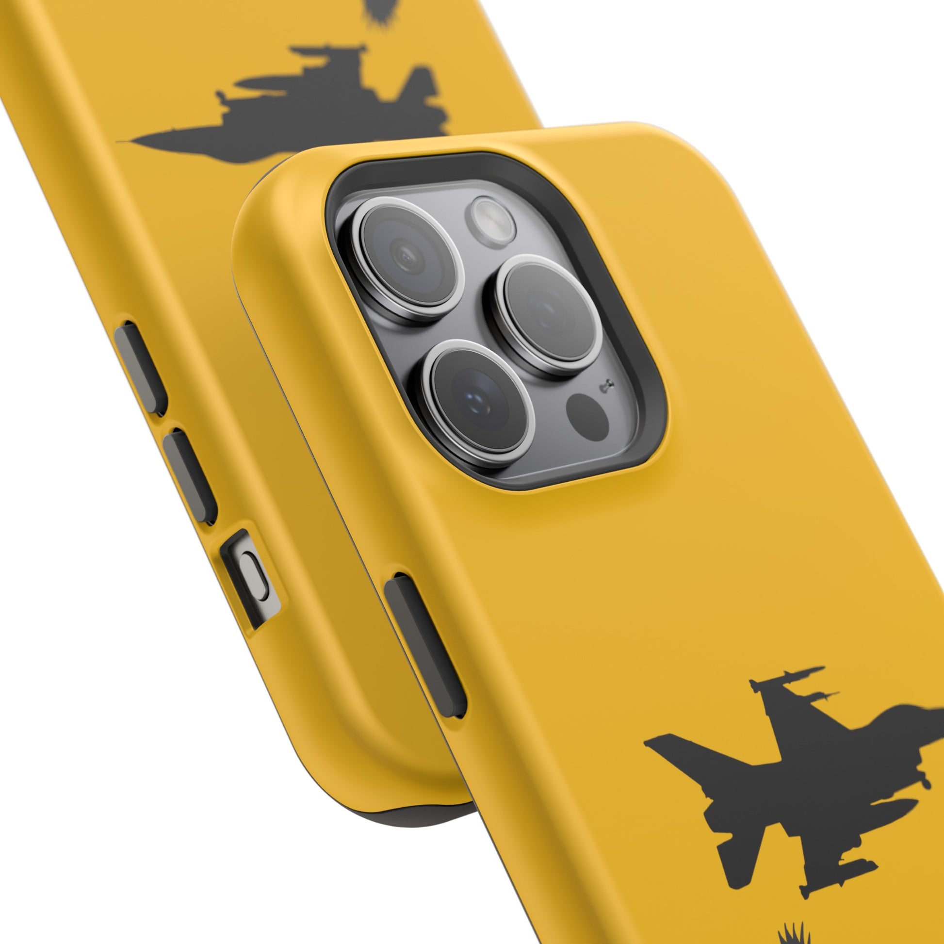 iPhone 15 Pro Max yellow Predator's Echo iPhone Magsafe compatible case close up 1