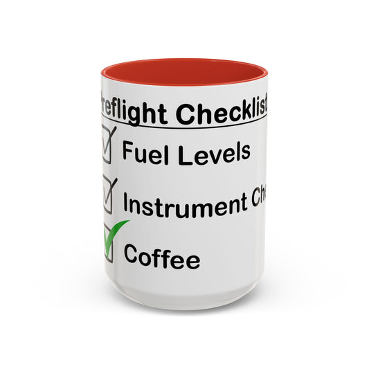 Preflight Checklist Accent Coffee Mug