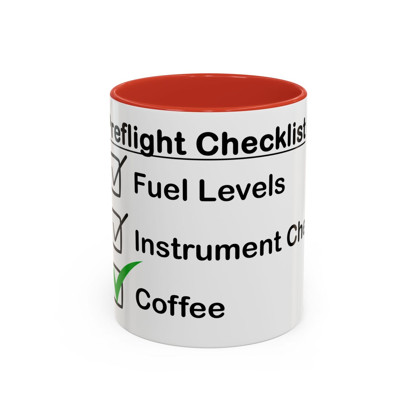 Preflight Checklist Accent Coffee Mug