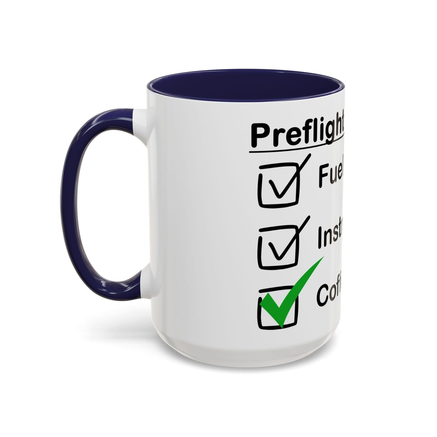 Preflight Checklist Accent Coffee Mug