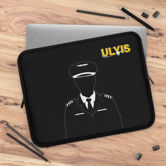 17" Aviation Aspirations black Laptop Sleeve with laptop inside