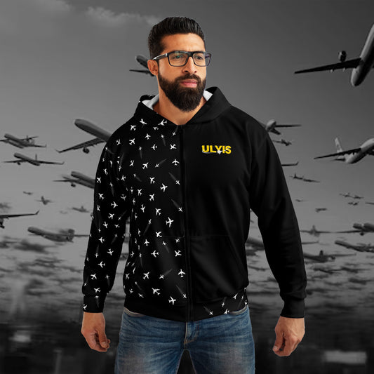 High Altitude Two-tone Aviation Unisex Zip Hoodie (AOP)