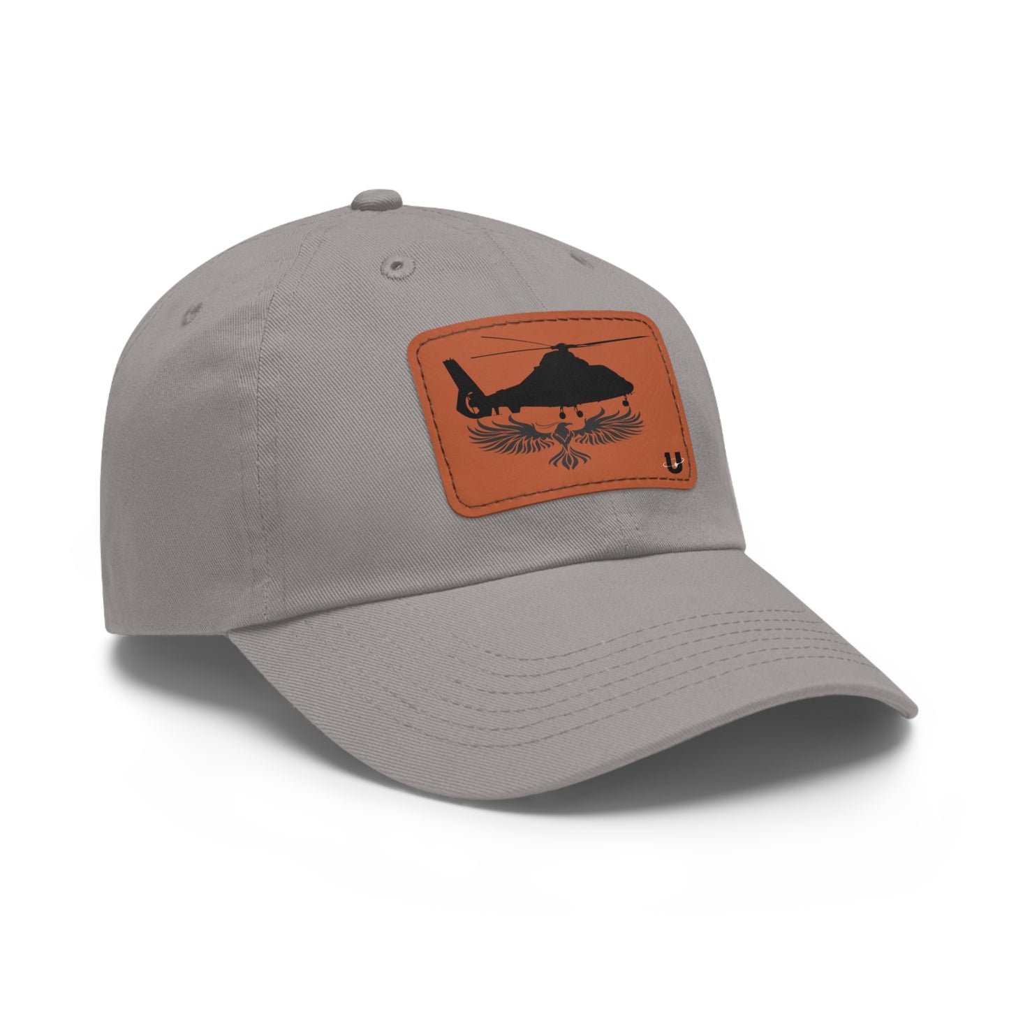 Phoenix Rotor dad hat grey with brown leather patch