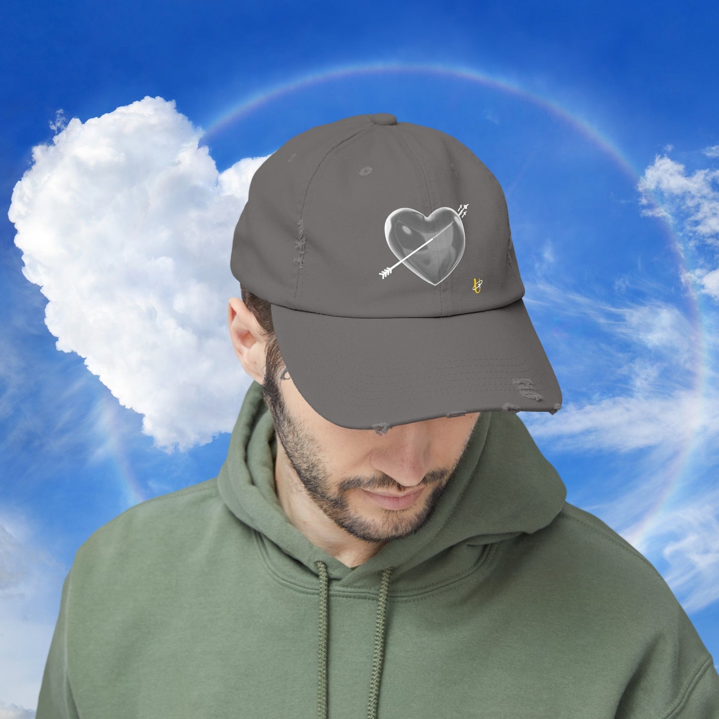 Man wearing nickel "Love Jet" hat