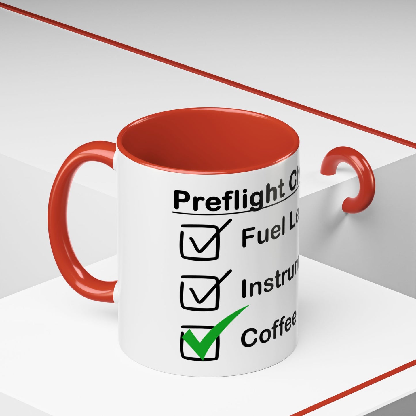 Preflight Checklist Accent Coffee Mug