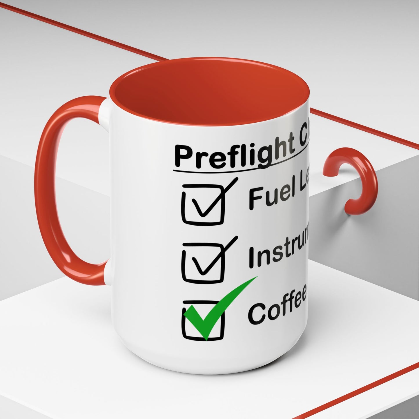 Preflight Checklist Accent Coffee Mug