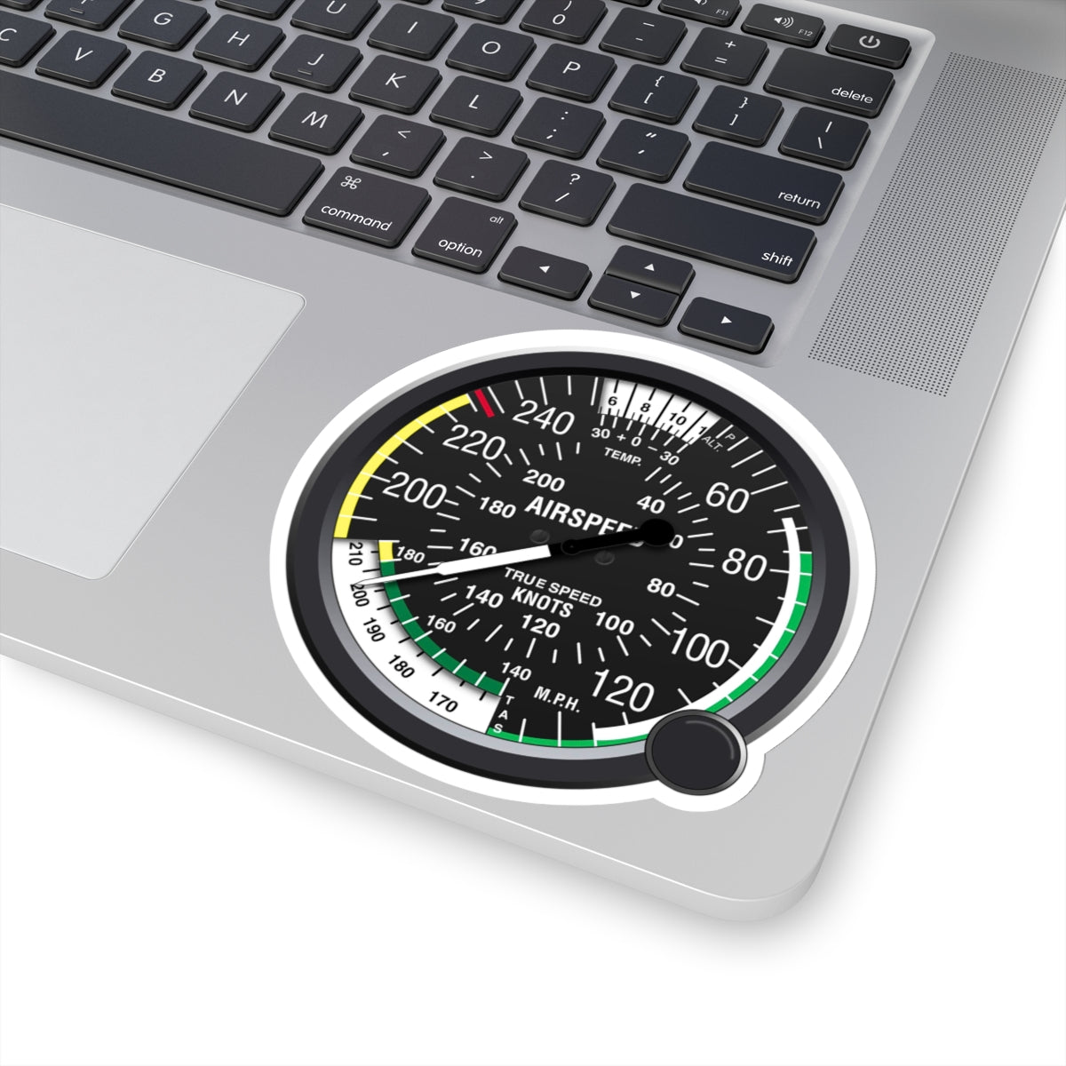 Airspeed indicator sticker