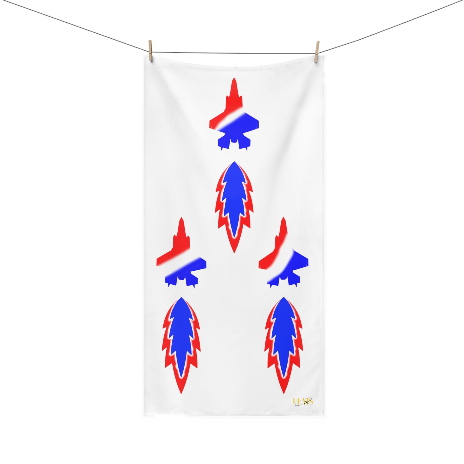 American Flag colored Vic Formation white Beach towel clothing line