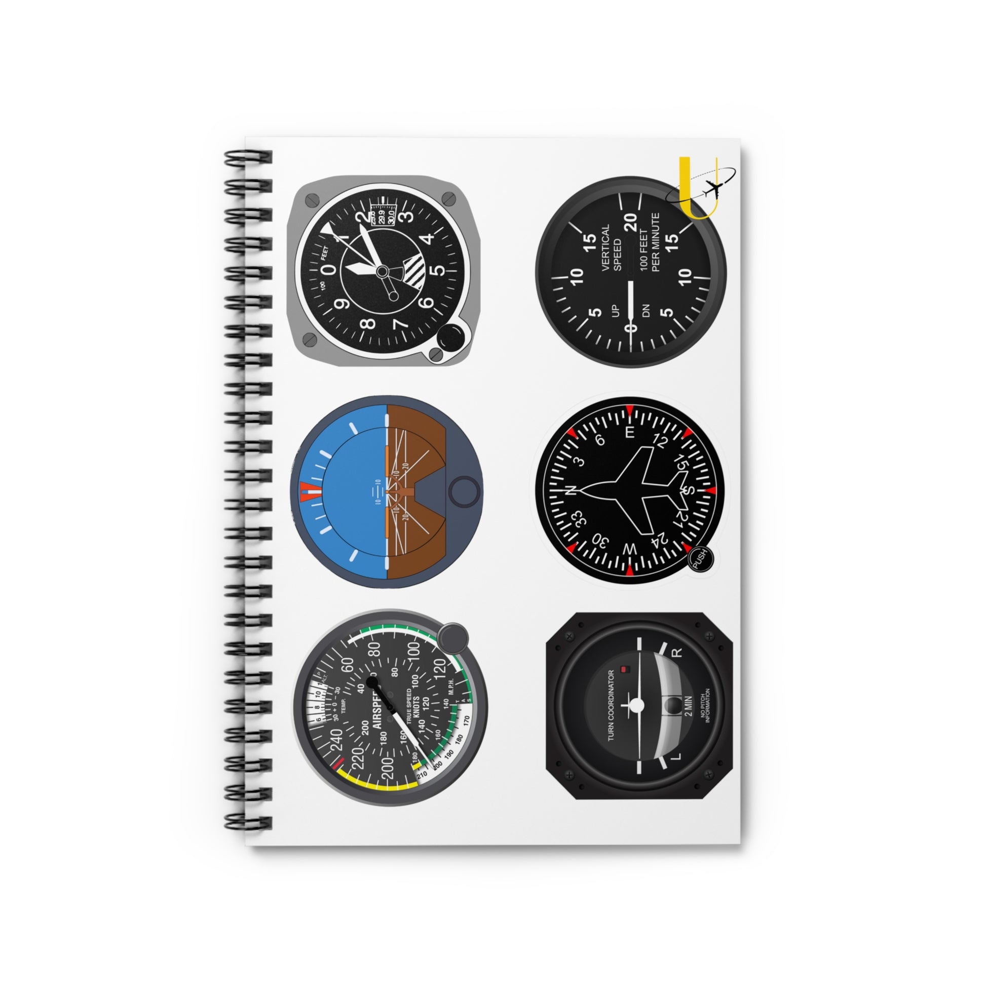 6 pack flight instrument Aviation Notebook