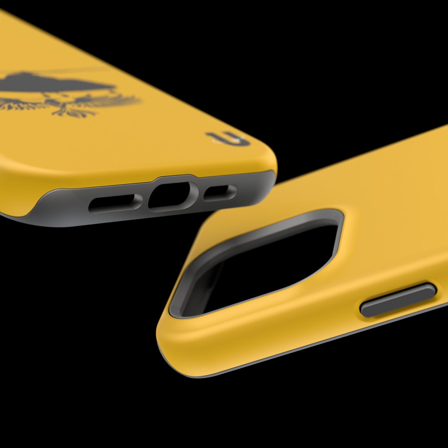 iPhone 15 Pro Max yellow Phoenix Rotor iPhone Magsafe compatible case close up 2