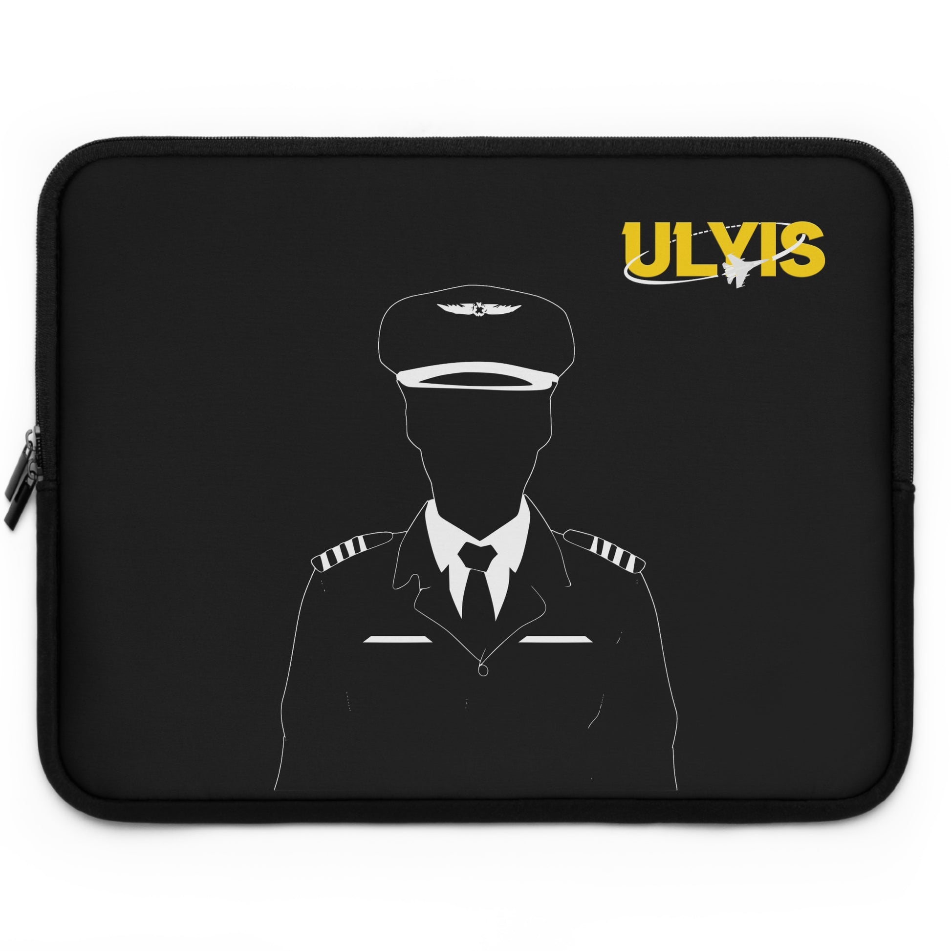 17" Aviation Aspirations black Laptop Sleeve front close up