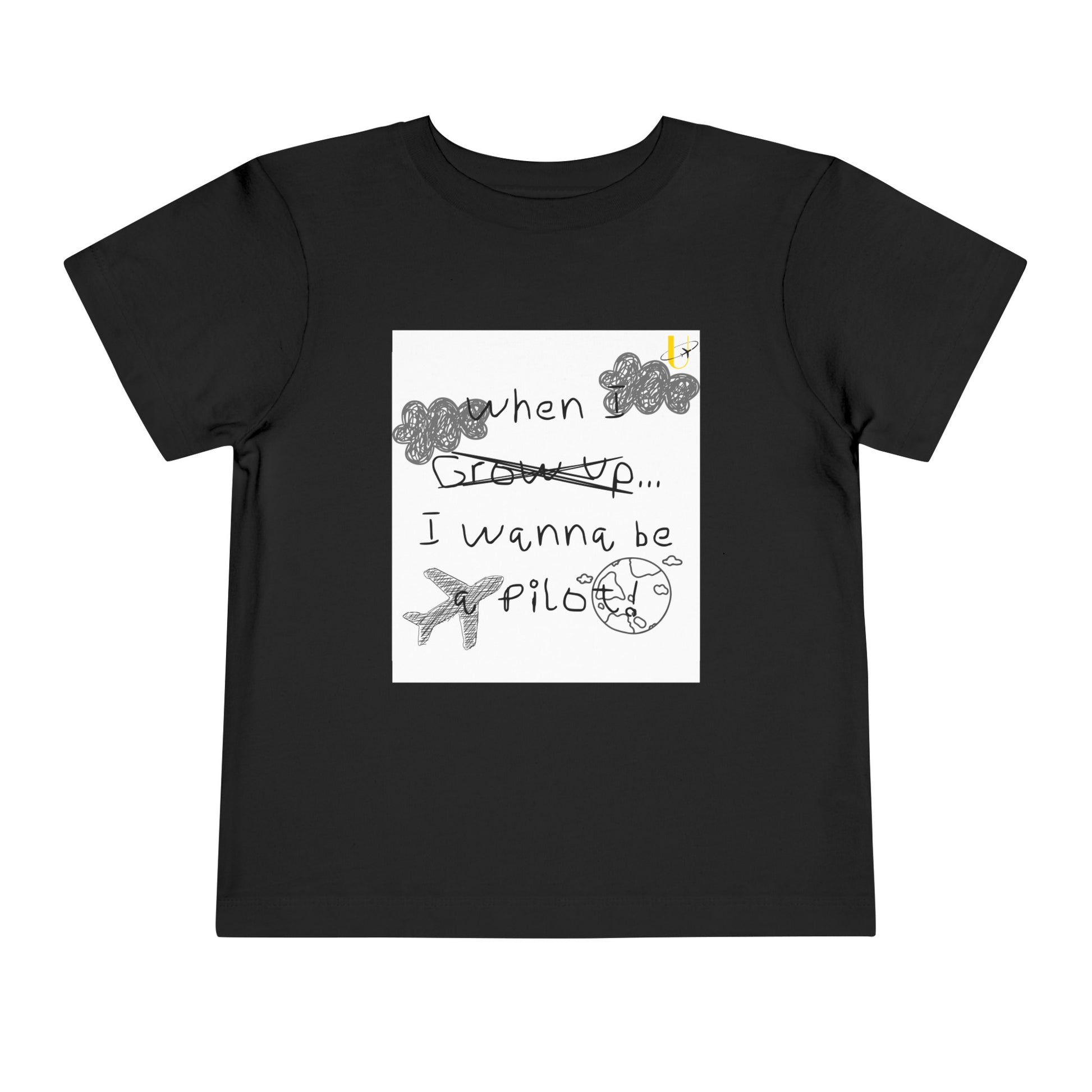 Black When I grow up toddler shirt (Front)