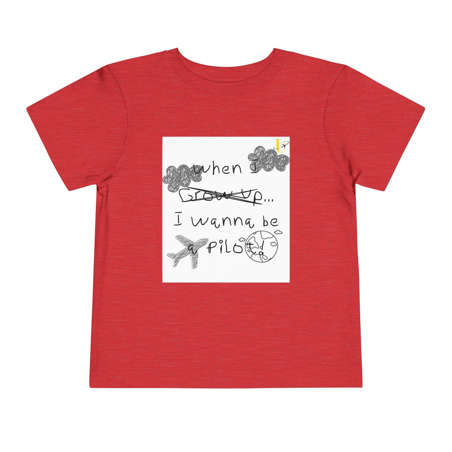 Heather Red When I grow up toddler shirt (Front)