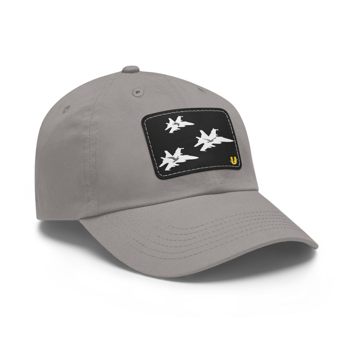 Birds of Prey dad hat grey with black leather patch