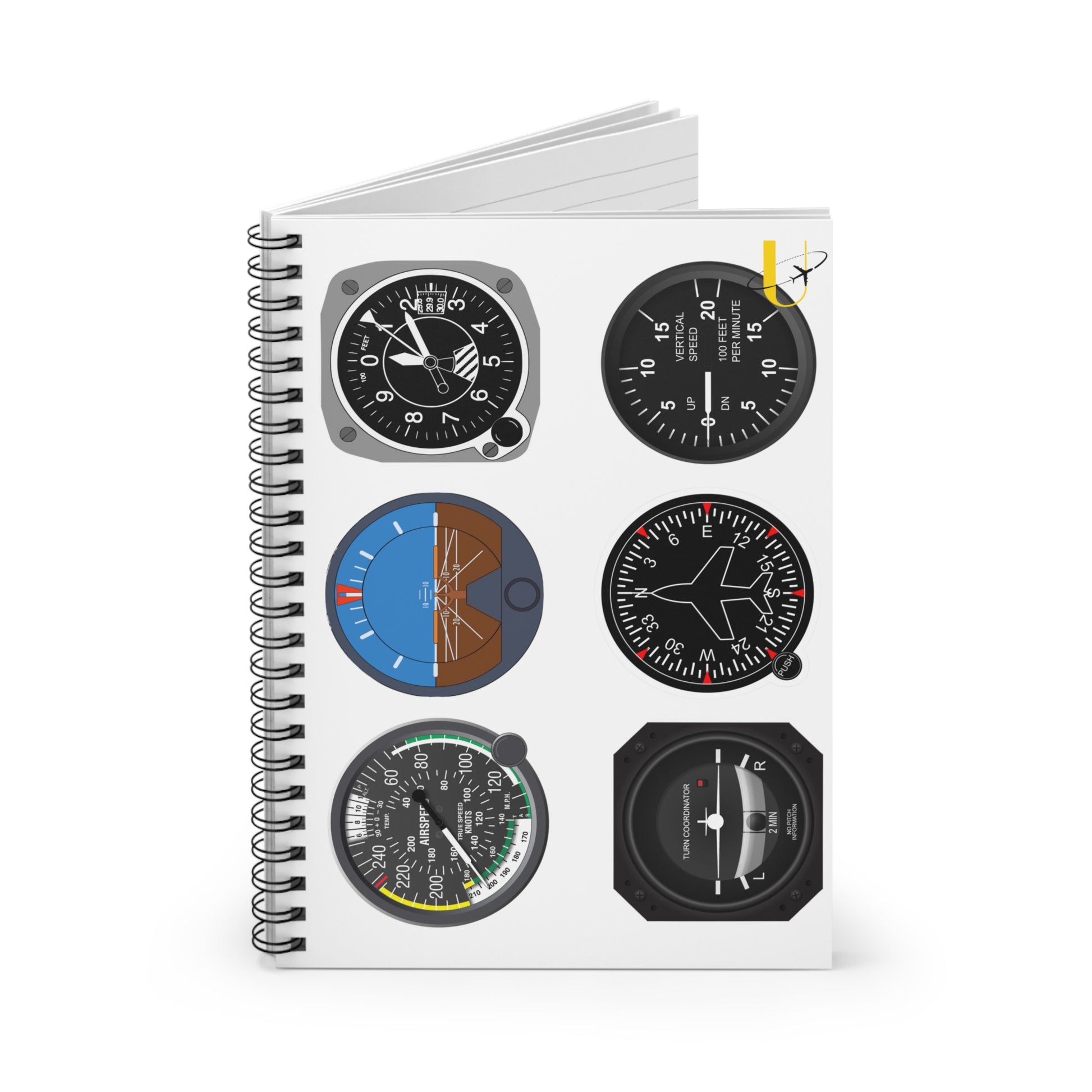 6 pack flight instrument Aviation Notebook